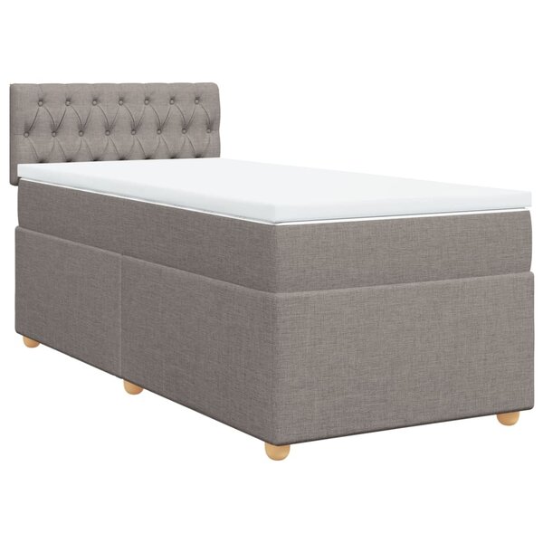 vidaXL Sommier à lattes de lit avec matelas Taupe 80x200 cm Tissu