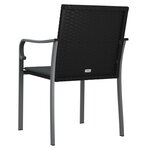 vidaXL Chaises de jardin avec coussins lot de 4 noir 56x59x84 cm rotin