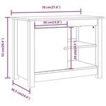 vidaXL Meuble TV Noir 70x36 5x52 cm Bois de pin massif