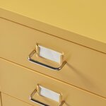 Caisson de bureau armoire meuble de rangement à roulettes avec 5 tiroirs 69 x 28 x 41 cm jaune 03_0009101