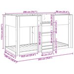 vidaXL Lit Superposé pour Enfants Gris béton 90 x 200 cm