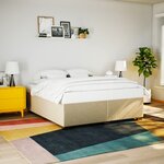 vidaXL Sommier à lattes de lit avec matelas Crème 200x200 cm Tissu