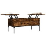vidaXL Table basse chêne fumé 100x50x45 cm bois d'ingénierie et métal