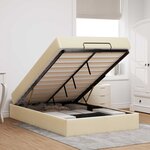 vidaXL Cadre de lit avec matelas avec matelas 2 Pièces Crème tissu