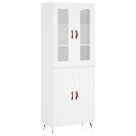 vidaXL Buffet haut Blanc 69 5x34x180 cm Bois d'ingénierie