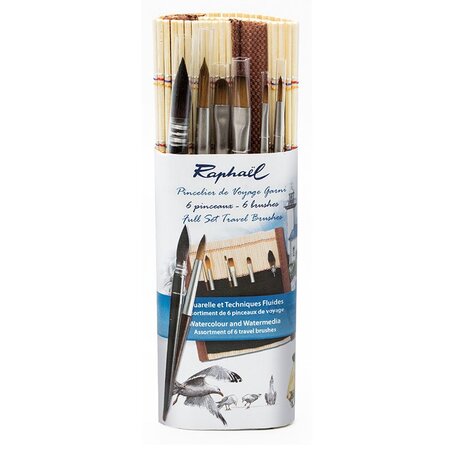 Set de 6 minis pinceaux en bambou pour aquarelle