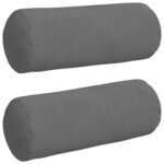 vidaXL Coussins d'accent 2 Pièces Gris foncé Ø 15 x 40 cm