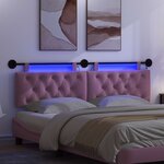 vidaXL Tête de lit suspendue Avec lumière LED Rose Tissu