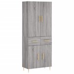 vidaXL Buffet haut Sonoma gris 69 5x34x180 cm Bois d'ingénierie