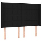 vidaXL Sommier à lattes de lit matelas et LED Noir 140x200 cm Tissu