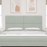 vidaXL Tête de lit avec tête de lit Gris clair 180 cm Cuir synthétique