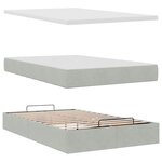 vidaXL Lit ottoman avec matelas gris clair 120x190 cm velours