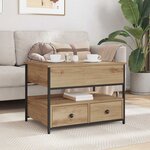 vidaXL Table basse Chêne artisanal 70 x 50 x 54.5 cm Bois d'ingénierie