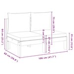vidaXL Canapé de jardin sans accoudoirs coussins 2 places bois acacia