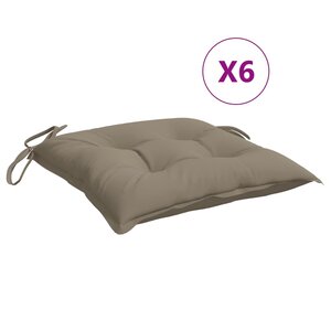 vidaXL Coussins de palette lot de 6 taupe 50x50x7 cm tissu oxford