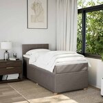 vidaXL Sommier à lattes de lit avec matelas Taupe 90x190 cm Tissu