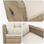 vidaXL Chaise de jardin inclinable Beige et blanc crème