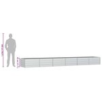vidaXL Lit surélevé de jardin 480x80x45 cm Acier galvanisé Argenté