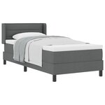 Lit Box Spring vidaXL avec Matelas Gris Foncé 80x200 cm Tissu