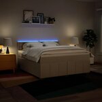 vidaXL Sommier à lattes de lit avec matelas Crème 180x200 cm Tissu