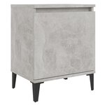 vidaXL Table de chevet avec pieds en métal gris béton 40x30x50 cm