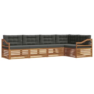 vidaXL Ensemble de canapés d'extérieur 5 Pièces Naturel et Anthracite