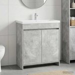 vidaXL Meuble sous lavabo de salle de bain Gris béton