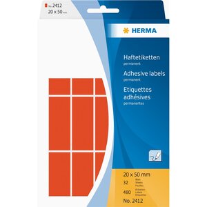 Paqet de 480 étiquettes multi-usage 20 x 50 mm Rouge HERMA