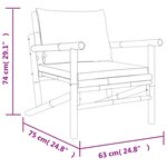 vidaXL Chaises de jardin lot de 2 avec coussins gris foncé bambou