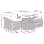 vidaXL Salon de jardin avec coussins 7 Pièces noir résine tressée acacia