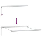 vidaXL Auvent Rétractable Vert et blanc 350 x 250 cm Tissu et Métal