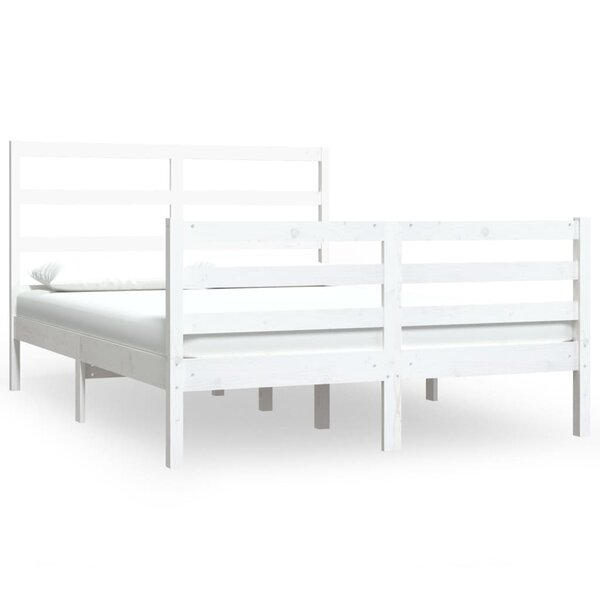 vidaXL Cadre de lit sans matelas blanc bois de pin massif 140x190 cm