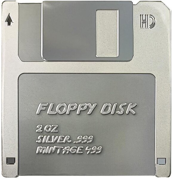 Monnaie FLOPPY DISK TechStalgic 2 Oz Argent 2$ Niue 2024