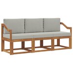 vidaXL Ensemble de canapés d'extérieur 3 pc Gris Naturel et Clair