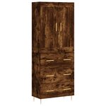 vidaXL Buffet haut Chêne fumé 69 5x34x180 cm Bois d'ingénierie