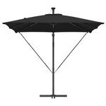 vidaXL Parasol banane à mât déporté Noir 249 x 249 x 250 cm