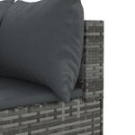 vidaXL Salon de jardin 9 Pièces avec coussins Gris Résine tressée