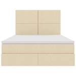 vidaXL Lit avec des lumières à LED Crème 140 x 190 cm tissu