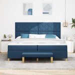 vidaXL Lit à ressorts avec matelas Bleu 200 x 200 cm tissu