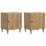 vidaXL Cabinet de chevet 2 pc Chêne artisanal 43 x 34 5 x 50 cm
