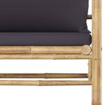 vidaXL Canapé de jardin avec coussins gris foncé Bambou