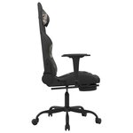 vidaXL Chaise de jeu de massage repose-pied Noir et camouflage Tissu