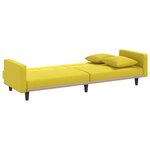 vidaXL Canapé-lit avec coussins jaune clair tissu