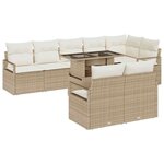 vidaXL Ensemble de canapé de jardin 9 Pièces Beige et crème polyrotin