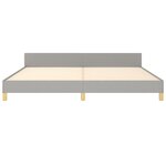 vidaXL Cadre de lit avec tête de lit Gris clair 200x200 cm Tissu