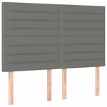 vidaXL Sommier à lattes de lit avec matelas Gris foncé 140x190cm Tissu