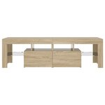 vidaXL Meuble TV avec lumières LED Chêne sonoma 140x36 5x40 cm