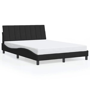 vidaXL Cadre de lit sans matelas Hanko noir 140x200 cm velours