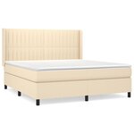 vidaXL Sommier à lattes de lit avec matelas Crème 180x200 cm Tissu
