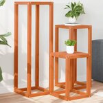 vidaXL Supports pour plantes 3 Pièces marron cire bois de pin massif